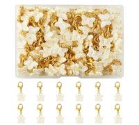 COGCHARGER 100 dijes de mariposa blanca con clip para hacer joyas, cuentas de animales a granel, colgantes acrílicos con cierre de mosquetón para bolsos, llaveros, decoración, suministros de bricolaje