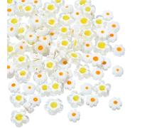 COGCHARGER 110 pieza De Cuentas De Vidrio De Murano Con Forma De Flor De Margarita Blanca Cuentas De Vidrio De Murano Millefiori Hechas A Mano 2 estilos Para Hacer Manualidades De Joyería DIY