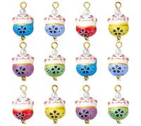 COGCHARGER 12 piezas de gatos de la suerte 3D de cerámica pequeños lindos Maneki Neko amuletos de porcelana colgantes para pulseras, pendientes, collares, fabricación de joyas