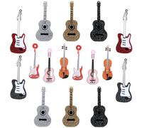COGCHARGER 16 piezas 8 colores acrílico gita música encantos accesorios musicales encantos colgantes en forma de guitarra DIY joyería accesorios para collar pulsera perlas proveedor