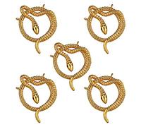 COGCHARGER 5 unidades de serpientes colgantes con circonitas de serpiente, duradero chapado en oro, para joyas, collares, pulseras, manualidades