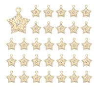 COGCHARGER 50 piezas estrella colgante gran cantidad lindo estrella del norte colgante de aleación y cristal dorado colgante colgante colgantes para pulseras, collares, fabricación de joyas