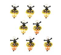 COGCHARGER 8 cuentas de abeja de 2 colores para hacer joyas, bonitos colgantes de ónix negro con perlas de cristal, dijes del Día Mundial de la Abeja para pulseras, collares, aretes, suministros de