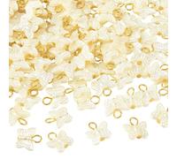 COGCHARGER Abalorio de mariposa blanca para hacer joyas, cuentas de mariposa acrílicas con diseño de insectos y animales, S, Acrílico, No es una piedra preciosa