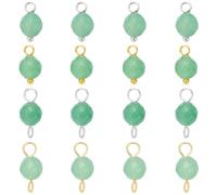 COGCHARGER Abalorio de piedra natal de cristal para hacer joyas, conector de metal, bonito colgante de piedra para pendientes y collares, Pequeño, Aventurina verde, Sin piedra preciosa