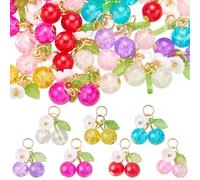 COGCHARGER Charms de Cereza Para Fabricación de Joyas Dulces Charms de Frutas y Flores Para Pulseras Pendientes Y Collares., ca. 10.8*7.4*1.8 cm, Acrílico, No es una piedra preciosa