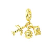 COGCHARGER Charms para hacer joyas, colgante de agujero grande, colgante europeo para pulsera, collar para mujer, Esmalte+zirconia cúbica