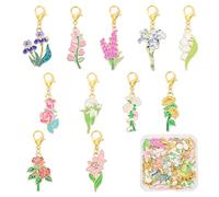 COGCHARGER Colgante con clip de flores para diferentes colgantes florales para pendientes, pulseras y collares, Klein, Acero aleado, No es una piedra preciosa