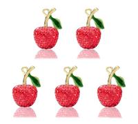 COGCHARGER Colgante de frutas para pulseras, arcilla polimérica roja, colgante de cristal de estrás para collares, fabricación de joyas, Klein, Diamante de imitación arcilla polimérica Diamantes, No