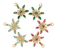 COGCHARGER Colgante de Navidad Copos de Nieve Colgante Varios Paquete A granel Para Collar, 24.5mm x 19mm x 4mm, Circonita cúbica