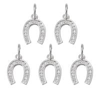 COGCHARGER Colgantes de herradura occidental para hacer joyas, dijes de latón de la suerte con circonita cúbica para pulseras de bricolaje, about 10*7*1.1cm, Latón Zirconia cúbica, No es una piedra