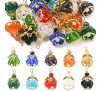 COGCHARGER Dijes de alas de ángel para hacer joyas, colgantes de hada de cristal para pulseras, aretes, collares, suministros de bricolaje, Hierro y cristal
