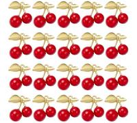 COGCHARGER Dijes de cereza para hacer joyas, colgante de cereza con resina de imitación de frutas para pulseras, aretes, collares, manualidades, Latón y resina