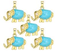 COGCHARGER Elefante esmalte joyería colgante para pulseras conjunto de colgantes de latón para pendientes collares, Klein, Latón Zirconia cúbica Esmalte, Sin piedra preciosa