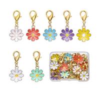 COGCHARGER Llavero con motivo floral para bolsos y carteras aleación esmalte cierre de mosquetón colgante para pulseras marcadores de punto, Klein, Acero aleado Esmalte, No es una piedra preciosa