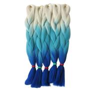 Coger el cabello 2 paquetes por lote 24 pulgadas 100 g sintético resistente al calor 2 tonos 3 tonos 4 tonos ombre caja de trenzado extensión de cabello (Color : #8, Size : 24inches)(#1)