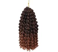 Coger el cabello Extensiones de cabello Ombre de 8 pulgadas, rizo sintético, pelo de ganchillo de rebote jamaicano, trenzas de ganchillo rizadas afro(T1B/30-8INCHES,6Pcs/Lot)