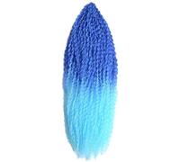 Coger el cabello Pelo sintético de ganchillo for trenzas africanas, rizos afro, extensiones de cabello trenzado brasileño rizado(BLUEL BLUE-28INCHES 120G,1Pc)