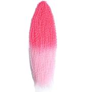 Coger el cabello Pelo sintético de ganchillo for trenzas africanas, rizos afro, extensiones de cabello trenzado brasileño rizado(PEACH PINK-28INCHES 120G,1Pc)