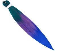 Coger el cabello Pelo sintético trenzado largo ombre, trenzas fáciles, pelo de ganchillo, 90 gramos, pelo de 26 pulgadas (tamaño: 1 pieza/lote, color: #1_26 pulgadas)(#PURPLE-26INCHES)