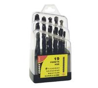 Cogex 24217 - Juego de brocas (pack de 19), color: negro