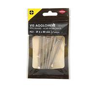 Cogex 85210 Pozidrive - Tornillos Agglomerados dorados (2 x 6 x 80 mm, juego de 7 piezas)