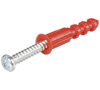 Cogex 85240 taco NYLON, gris/rojo, 6 x 30 mm, Set de 10 piezas