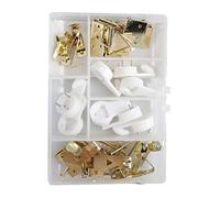Cogex 85271 gancho cuadro Surtido, color dorado/Blanco, Set de 28 piezas