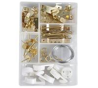 Cogex 85274 gancho cuadro Surtido, color blanco/gris/dorado, Set de 60 piezas