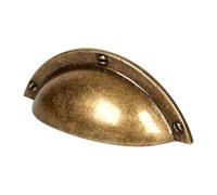 COGEX - Mango de muebles con mango de cáscara (1 pieza, mango de concha latonada, tornillos incluidos, diseño elegante, fácil de instalar, ideal para modernizar armarios y muebles - Durable