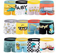 Cogindss Xmrlvn Ropa Interior para niños Calzoncillos bóxer Algodón Patrón de Dinosaurio Ropa Interior para niños Paquete de 12, 5-7 años, Multicolor, Tamaño: L