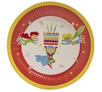 Cogir Pro Mantel 79160i - 10 platos redondos de cartón (23 cm), diseño de superhéroes