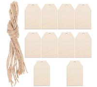 COHEALI 10 Unidades Etiquetas de Madera Colgantes Beige sin Pintar sin Rebabas, Decoraciones Navideñas para Manualidades de Bricolaje para Árbol y Regalos