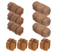COHEALI 10 Unidades Mini Fardos de Heno en Resina Amarilla para Manualidades y Dioramas, Decoración en Miniatura Textura Realista para Escenas de Granja y Jardín