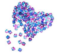 COHEALI 100 Piezas de Cuentas Acrílicas Facetadas Transparentes Bicolor Cuentas Sueltas para Pulseras y Pendientes Espaciadores Poliedros para Joyería DIY Azul y Morado