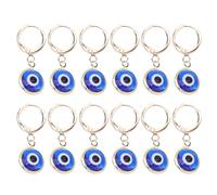 COHEALI 12 Piezas Conjunto de 6 Llaveros Colgantes de Ojo Turco Azul Amuletos de Aleación y Plástico, Diseño Único para Uso Diario y Fiestas