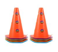 COHEALI 12 Piezas Cono Resistente Fútbol de Hexagonal para de 23cm Entrenamiento Orificios Integrados, Material PE para Práctica Deportiva y Ejercicios de Agilidad Color Aleatorio