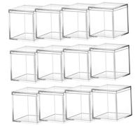 COHEALI 12 Piezas mini organizador de dulces pastillero apilable contenedores de exhibición de dulces caja para caja de s organizadoras almacenaje con tapa Acrílico