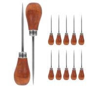 COHEALI 12 Piezas Punzón de Encuadernación de Libros Mango de Madera Marrón en Forma de Calabaza, Herramienta Ligera y Portátil para Bricolaje y Reparación de Calzado