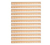 COHEALI 12 reglas de madera de 30 cm, regla recta multifunción con doble escala para estudiantes, suministros escolares y herramientas de dibujo del hogar