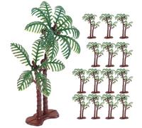 COHEALI 15 Piezas Simulación de Cocotero Mini Palmera Artificial de Plástico, Adorno de Modelo Vegetal para Micropaisaje, Terrario y Contenedor, Decoración DIY de Jardín Pequeño