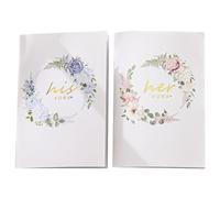 COHEALI 2 Cuadernos de Votos Matrimoniales de Papel para Boda, Libros Prácticos para Novios, Diseño Sencillo y Romántico, Adecuado para Banquetes y Celebraciones Nupciales