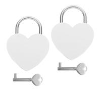 COHEALI 2 Juegos Candado de Corazón en Aleación de Zinc Blanco, Simple de Usar y Conveniente para Almacenar, Adecuado para Amantes en Puentes del Amor y Árboles para Mensajes