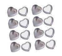 COHEALI 2 Juegos Lata De Metal En Forma De Corazón Latas De Contenedores Vacíos Con Claro Recipientes Con Tapas Tarro De Galletas De Pascua Latas Con Tapas Silver Hojalata 8 Uds * 2