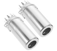 COHEALI 2 Piezas Base para Tubo de 9 Terminales con Cubierta de Cerámica y Patas PCB para 12ax7, Color Plata, Resistencia al Calor y Fácil Sustitución en Amplificadores Portátiles