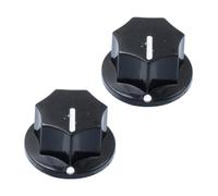 COHEALI 2 Piezas Perillas del Potenciómetro, Perillas Giratorias de Control Rotatorio, Plástico Negro, Tamaño Medio 24mm, Tornillo, para Guitarra Eléctrica y Sintetizador, Control de Voz