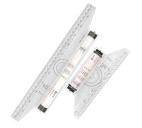 COHEALI 2 Reglas de Dibujo Multiusos y Regla Rodante Paralela de Plástico Transparente Fórmulas Integradas, Resistente a Impactos y Diseño Equilibrado para Estudiantes y Diseñadores en