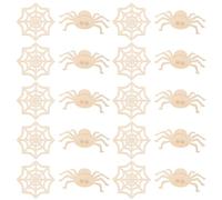 COHEALI 20 Unidades Recortes de Madera de Halloween para Manualidades DIY Diseño de Telaraña y Calabaza, Material Madera Khaki Estilo Rústico Adecuado para Adornos