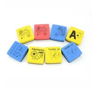 COHEALI 24 Piezas Borrador Magnético Cuadrado de 5x5cm para Pizarra de Superficie Lisa Material Eva Fácil de Limpiar Adecuado para Uso Escolar Hogar Color Aleatorio