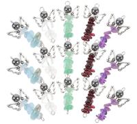 COHEALI 25 Piezas Dije de Ángel de Cristal Natural, Colgante Decorativo para Hacer Joyas, Aleación y Piedra, Fácil de Conectar, para DIY de Pendientes y Collar, Color Color Aleatorio